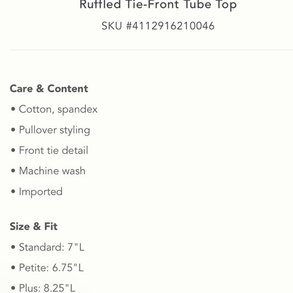 NWT ruffle tie front tube top Anthropologie - Picture 6 of 8